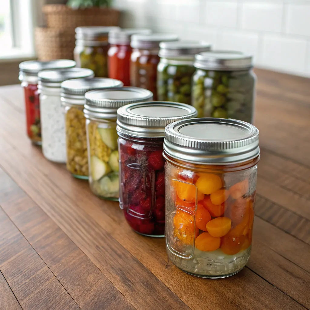 Jars used for canning and pickling